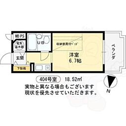 ライオンズマンション京都烏丸 1Kの間取図画像