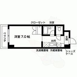 ハウゼ公園前 1Kの間取図画像