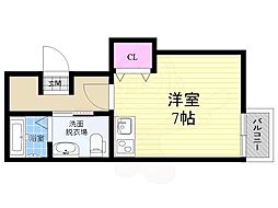 ブリエ西大路 1Kの間取図画像