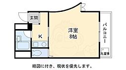カミュエラ四条 1Kの間取図画像