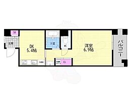 パインフィールド洛東 1DKの間取図画像