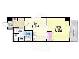 テルマーノ西洞院 1Kの間取図画像