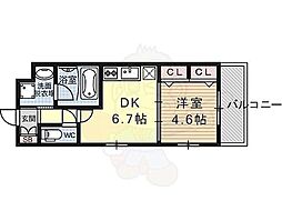 ベラジオ京都壬生ウエストゲート 1DKの間取図画像