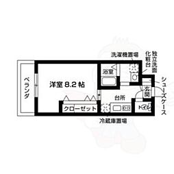 エル・セレーノ鴨川吉田 1Kの間取図画像