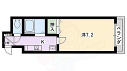 CaSa祇園 1Kの間取図画像