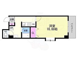 メディナ三条室町 1Kの間取図画像