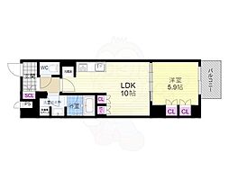 リーガル京都二条城前 1LDKの間取図画像