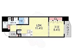 リーガル京都西陣2 1LDKの間取図画像