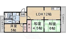 メゾン勧修 3LDKの間取図画像