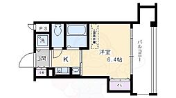 エステムコート京都河原町プレジール 1Kの間取図画像