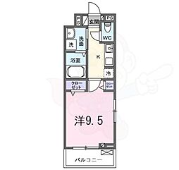 たばさはうすII 1Kの間取図画像