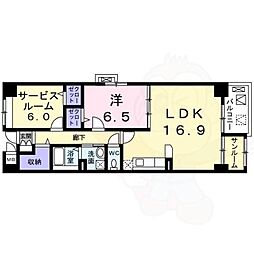 京悠館 1LDKの間取図画像