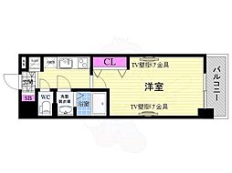 Luxe京都西大路 1Kの間取図画像