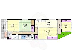 シュトラーセ鳥羽街道 3LDKの間取図画像