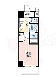 サムパティーク山科 1Kの間取図画像