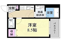メゾンクレア 1Kの間取図画像