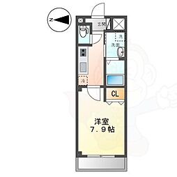 フジパークコート 1Kの間取図画像