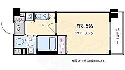 レジディア洛北 1Kの間取図画像