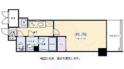 アスヴェル京都二条駅前2 1Kの間取図画像