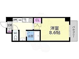 シャントール二条 1Kの間取図画像