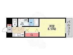 RESIDIA京都駅前 1Kの間取図画像