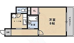 ベレビュー鴨川 1Kの間取図画像