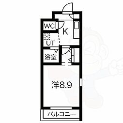 アドバンス京都御所北グルーブ 1Kの間取図画像