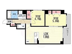 ドルフ聖護院 1SLDKの間取図画像