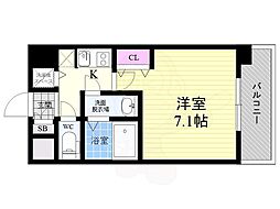 アドバンス京都ソナーレ 1Kの間取図画像