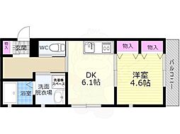 CarreheureuxGOJO 1DKの間取図画像
