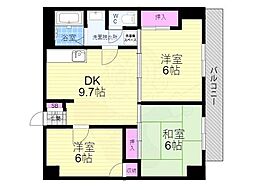 東和ハイツ本館 3DKの間取図画像