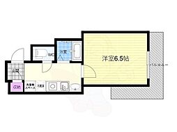サンシティ烏丸 1Kの間取図画像