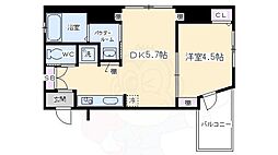 プリオーレ京都駅前 1DKの間取図画像