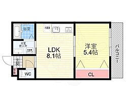 プライベートレジデンス東山七条 1LDKの間取図画像