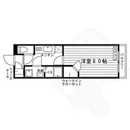 UniE'terna京都壬生 1Kの間取図画像