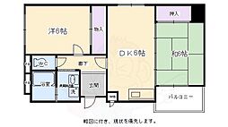 フィルハウゼ五条 2DKの間取図画像