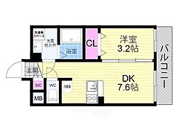 ファステート京都ステーションウォズ 1DKの間取図画像