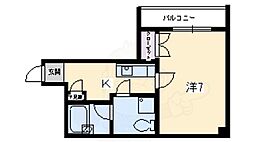 CQレジデンス京都東山三条 1Kの間取図画像