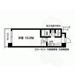CASA-SHIKO 1Kの間取図画像