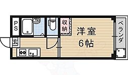 ロイヤル墨染 1Kの間取図画像