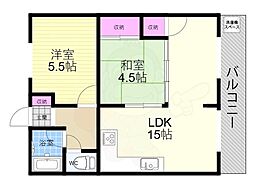 メゾン北山パークサイド 2LDKの間取図画像