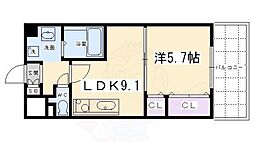 アテナリー右京 1DKの間取図画像