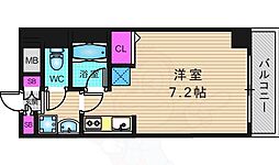 アスヴェル京都東堀川 ワンルームの間取図画像