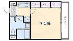 SHICATAONZEBLDG 1Kの間取図画像