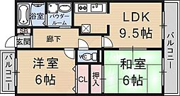グリーンメドウ洛 2LDKの間取図画像