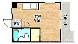 Osaka Metro谷町線 関目高殿駅 徒歩5分の賃貸マンション 4階ワンルームの間取り