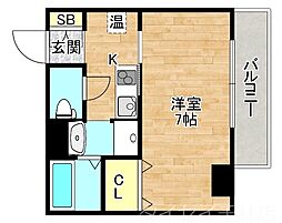 おおさか東線 城北公園通駅 徒歩10分の賃貸アパート 2階1Kの間取り