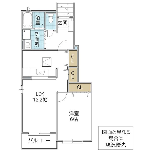 ボンヌ・シャンス・ガーデン B 104号室｜茨城県つくば市金田(賃貸アパート1LDK・1階・45.72㎡)の写真 その2