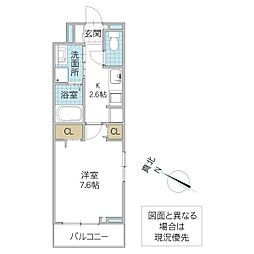 プロムナード 301号室 3階1Kの間取り