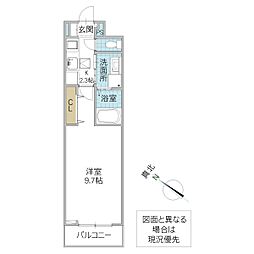 プロムナード 1階1Kの間取り